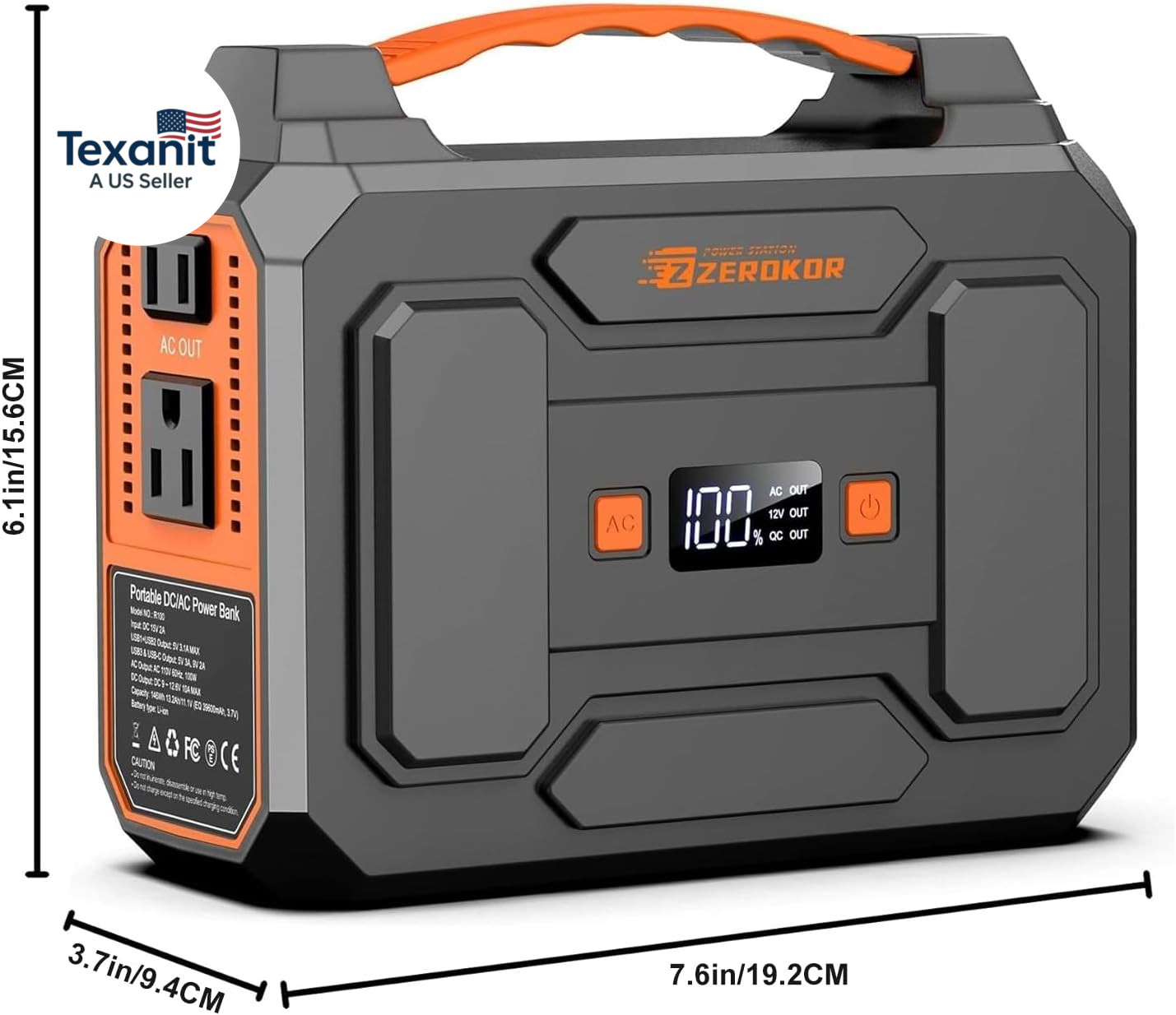 Portable Solar Power Station 100W with Foldable 40W Solar Panel,120W 110V Portab