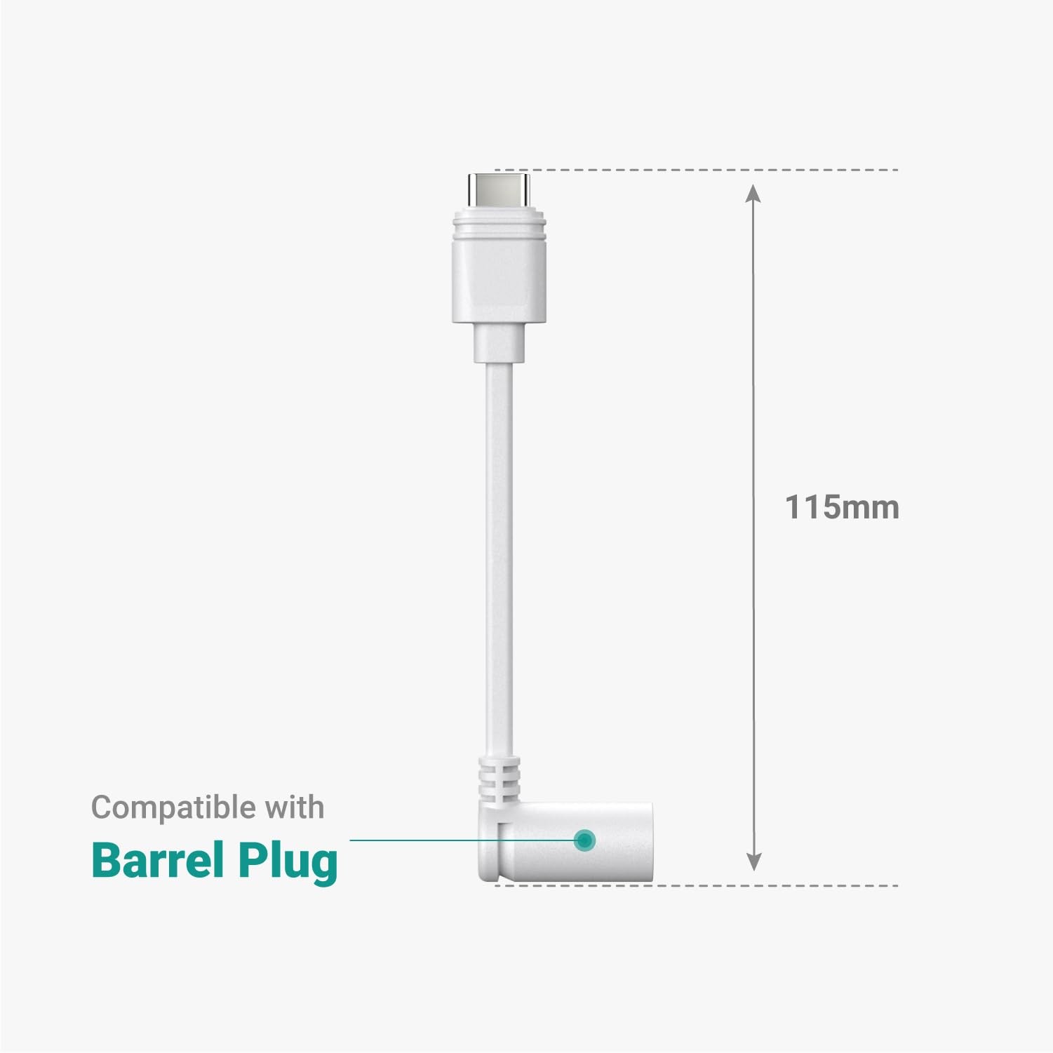 USB-C Adapter White Barrel Plug for 1st Gen, Super Solar Panel, Spotlight Cam