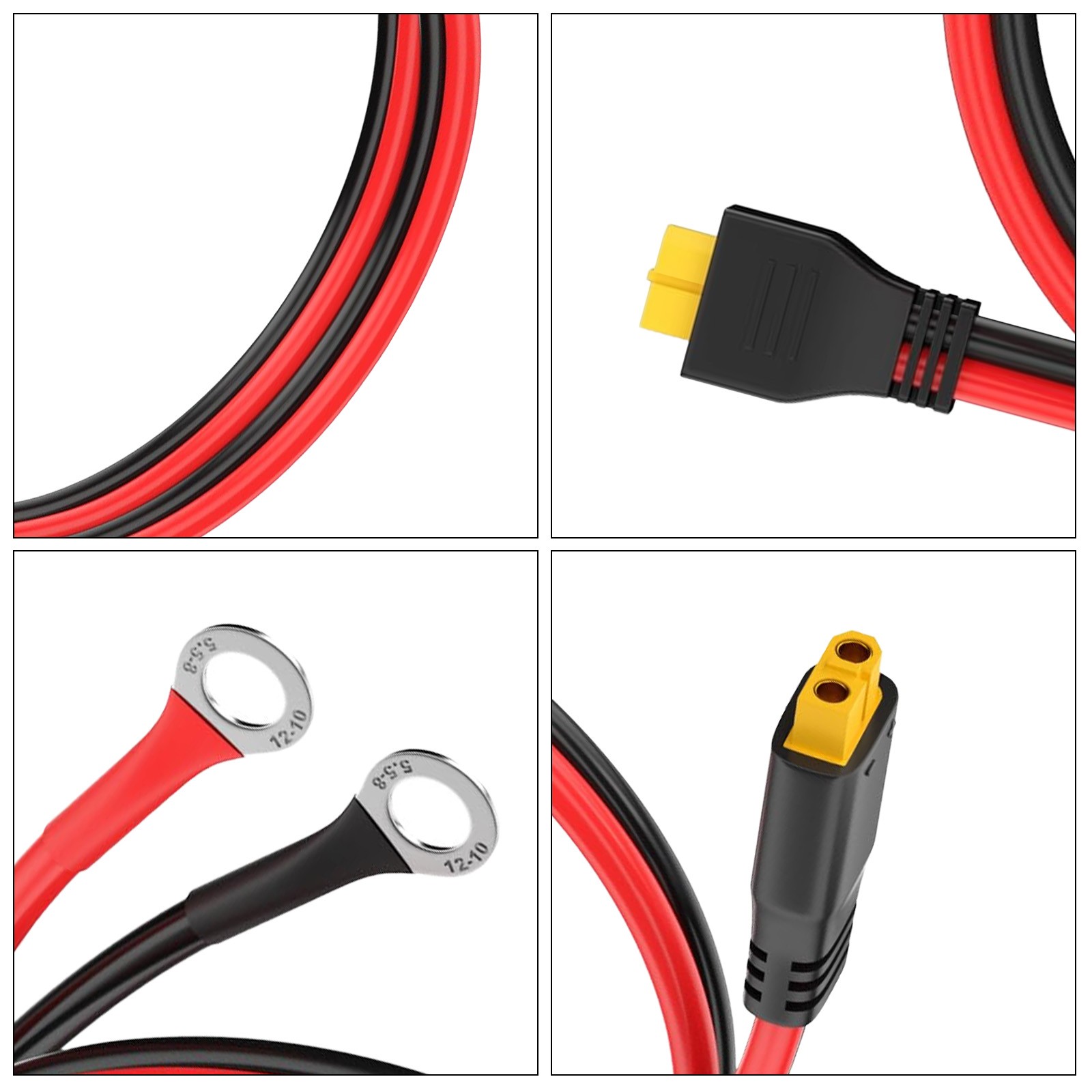 10AWG XT60 Female to O Ring Terminal Cable Connector DC Power Battery Cable