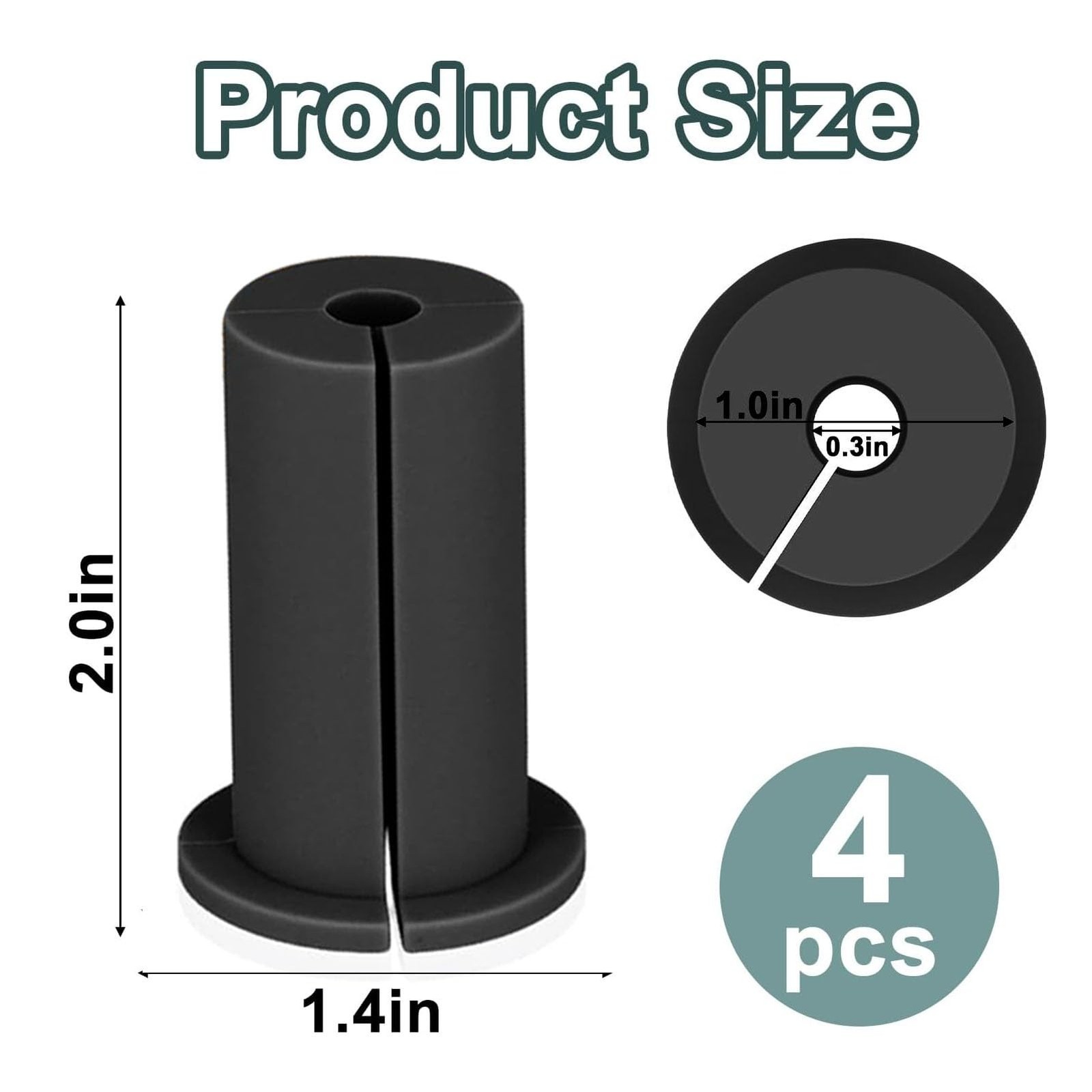 4PCS Cable Grommet Kit, 1Inch Rubber Wall Hole Cover Routing Kit, Cable Feed …