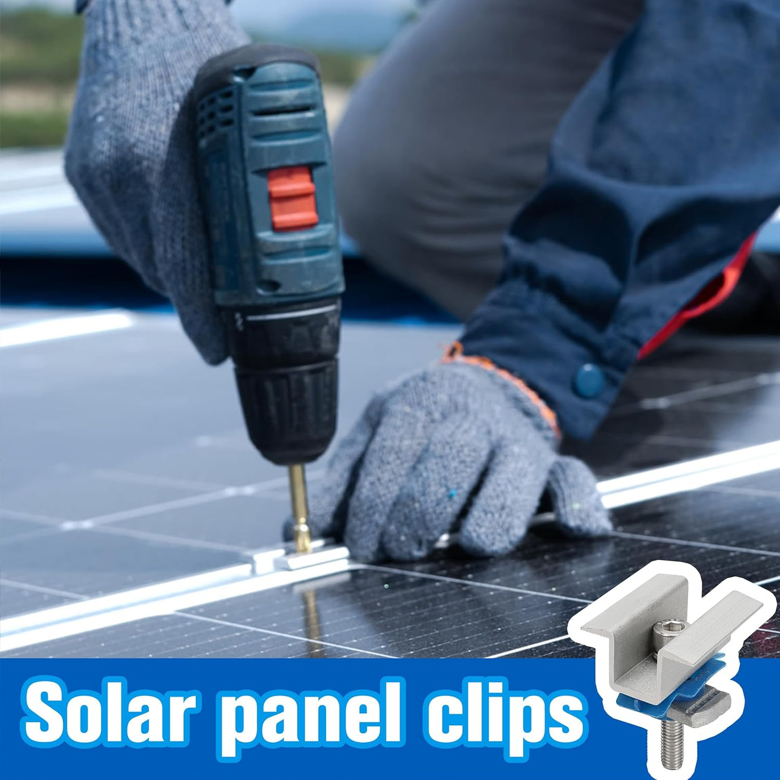 10 Pcs Adjustable Solar Panel Mounting Brackets Aluminum Support Clips for Roof