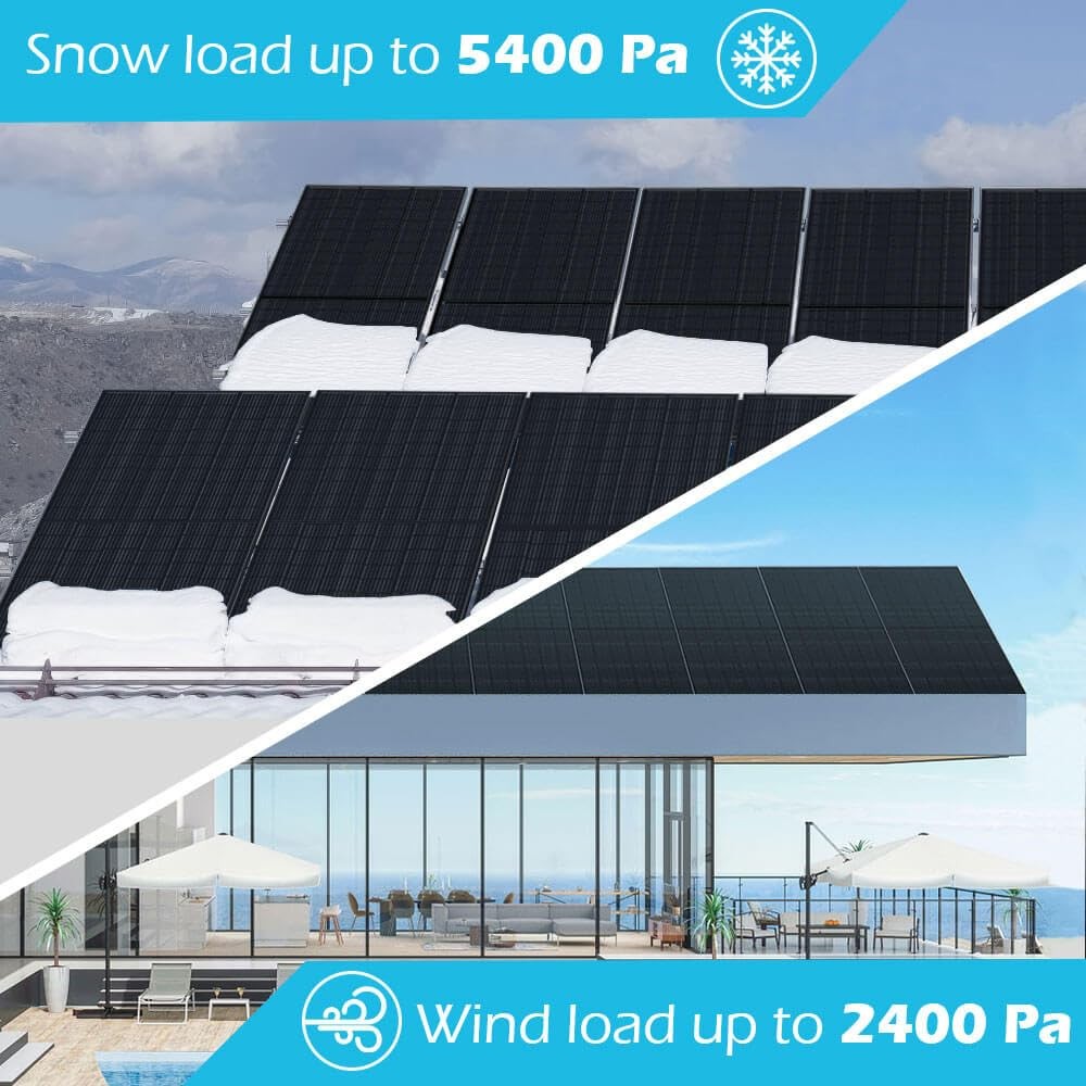 SUNGOLDPOWER 8pcs 370W Solar Panels Monocrystalline, Grade A Solar Cell, Wate…