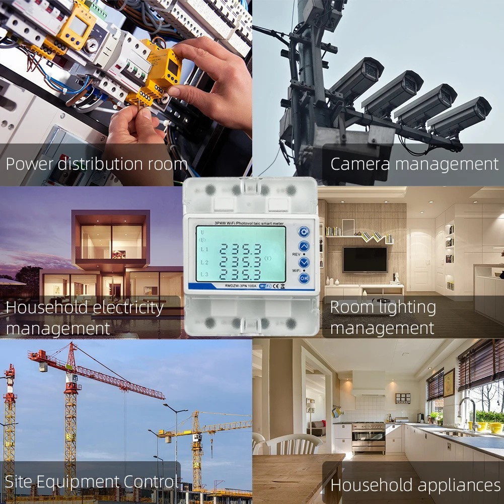 Smart WiFi Energy Meter Three Phase by For Tuya with Voltage Protection