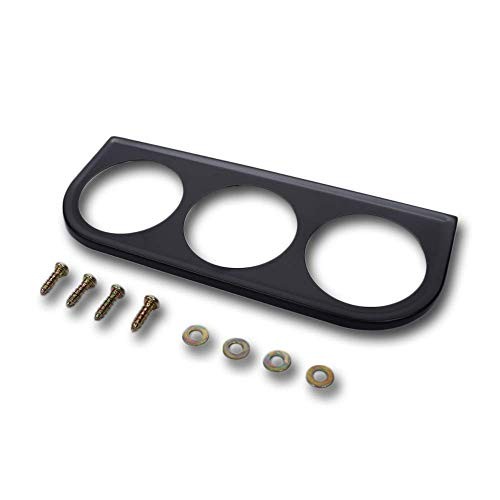 Universal 2-1/16″ 52mm Triple Gauge Mounting Panel Three Holes 3 Mount Black