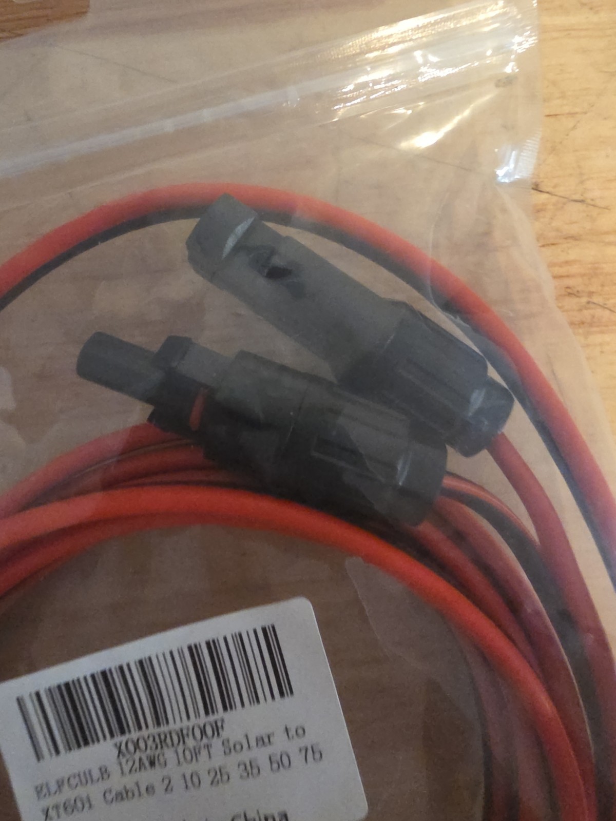ELFCULB 12 AWG 10’FT Solar to XT60i Cable