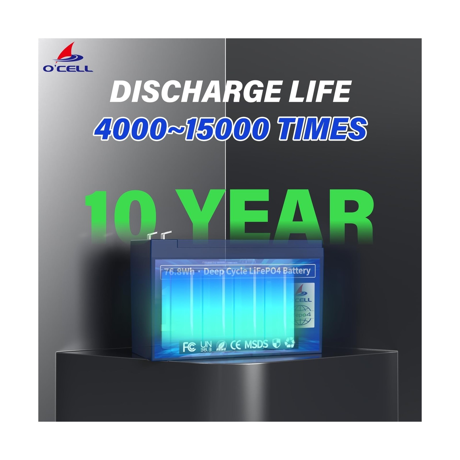 6Ah 12V LiFePO4 Lithium Battery, Energy Storage with 6A BMS, 40… USA FAST SHIP