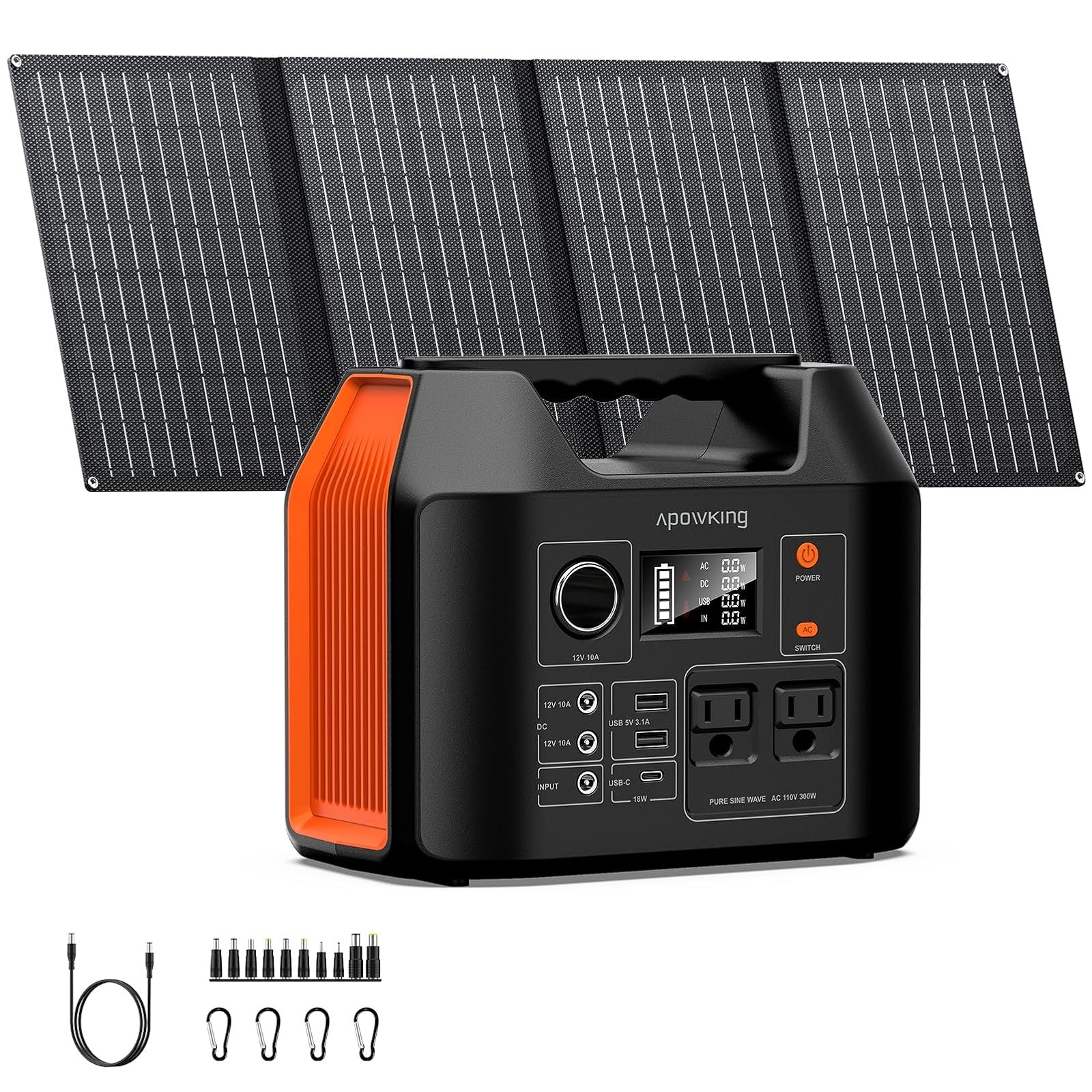 Solar Powered Generator 300W Portable with 40W Panel LiFePO4