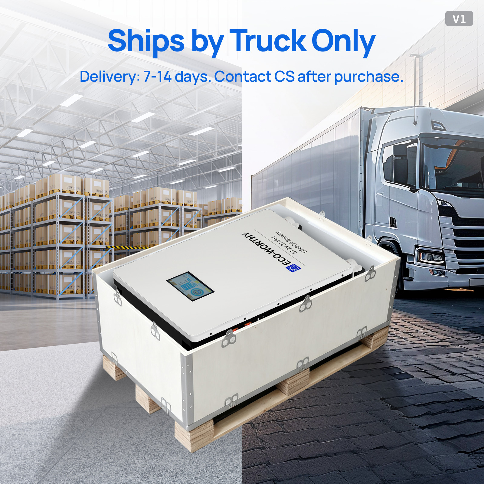 ECO-WORTHY 16kWh 48V 314AH LiFePO4 Battery+5kw/10kw/20kw Solar Hybrid Inverter
