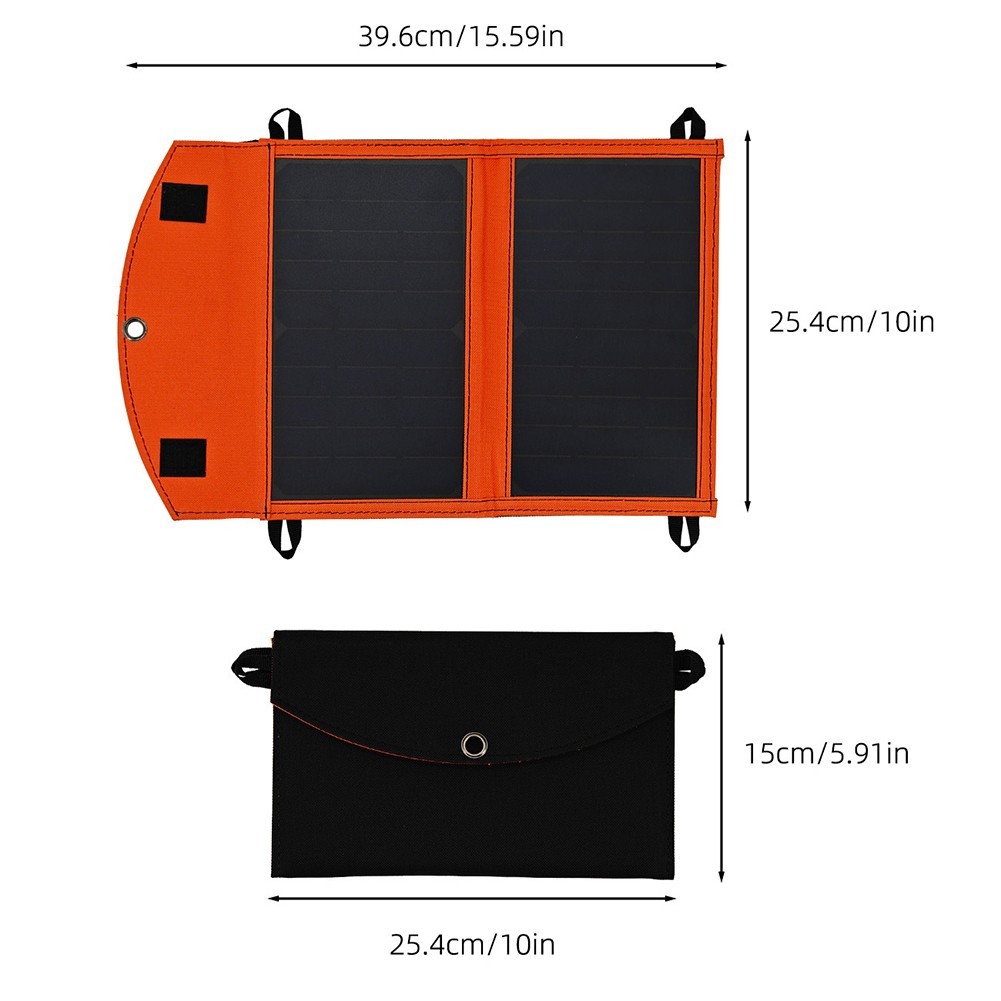 Efficient Outdoor Use 14W Solar Charger with Foldable Design and USB Outputs