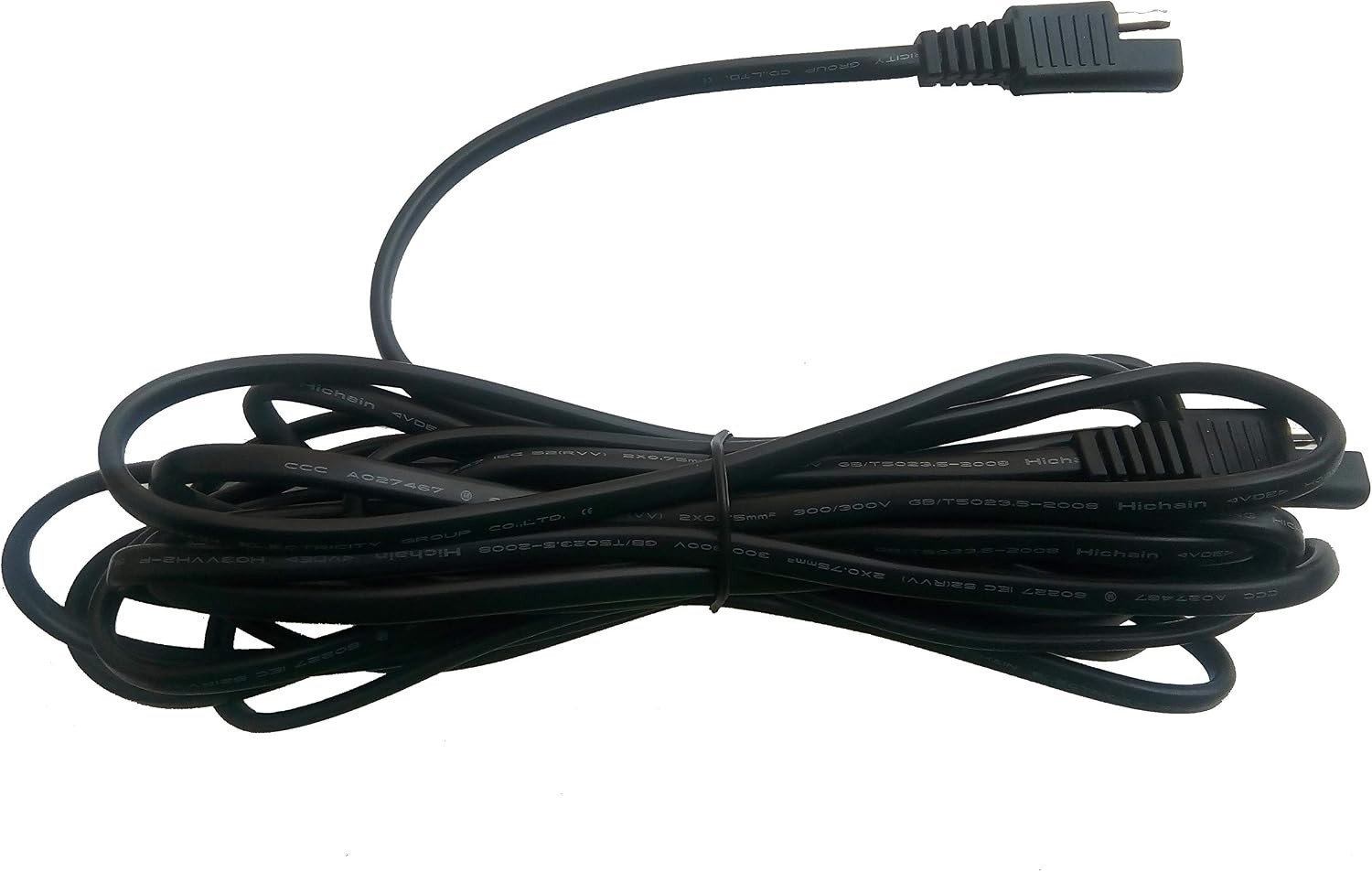 Extendable 16FT SAE Connector Cable with Battery Clamps & Solar Charge Indicator