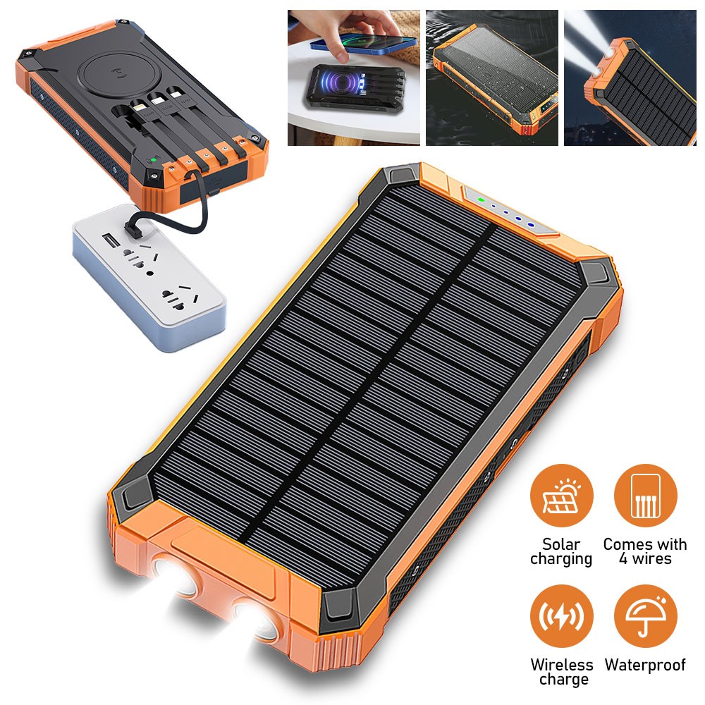 46800mah Portable Solar Mobile Phone Charger Panel Power Bank Waterproof Outdoor
