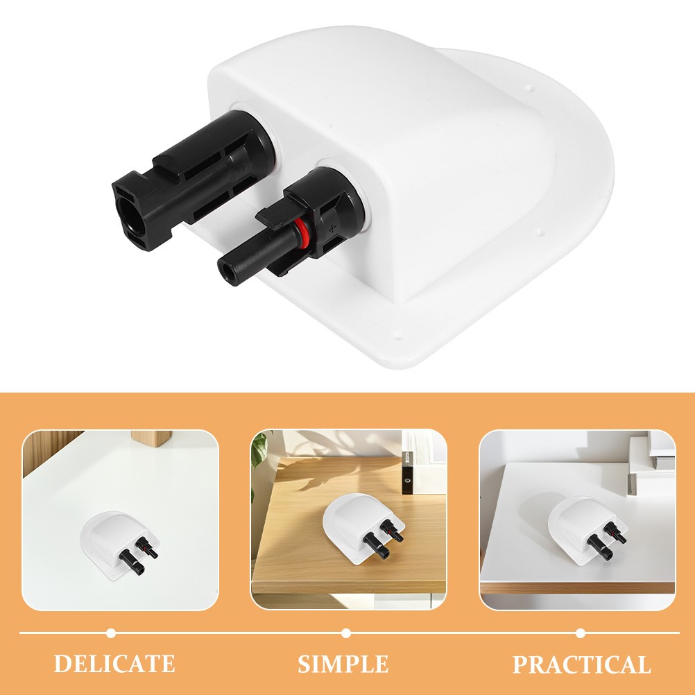 2Pcs Durable Solar Panel Wiring Entry Gland Dual Cable ABS Housing White