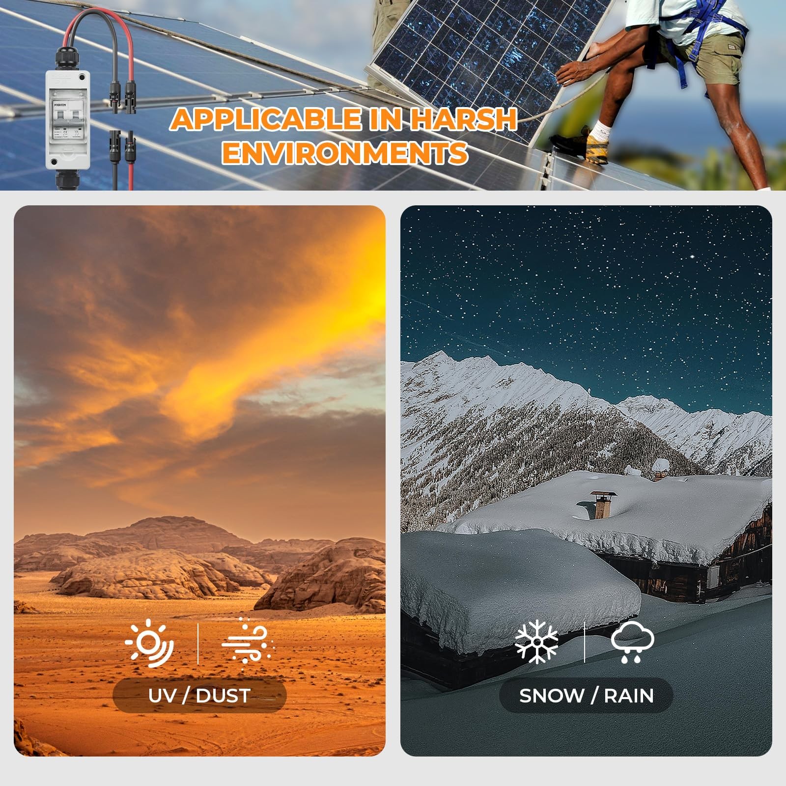 Solar Panel Disconnect Switch 1000V 60A PV Grey