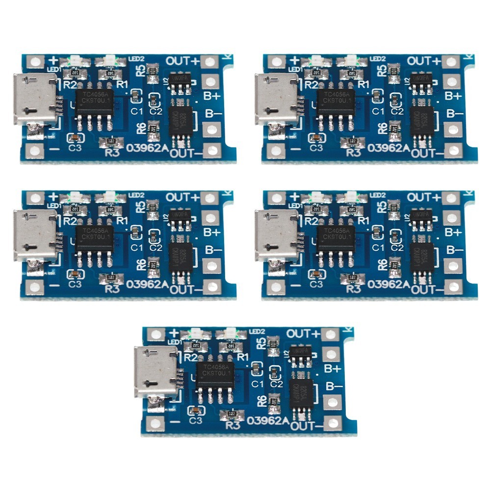 USB 5V 1A Lithium Ion Charging Board Module 5 Pack Work Temp 10C to 85C