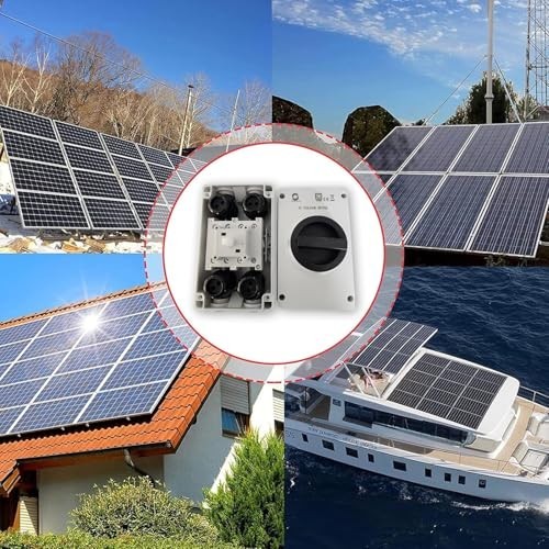 IP66 Outdoor 63A 4P Solar PV DC Isolator Switch, 1500V, 4 Wire Glands & 8 Connec