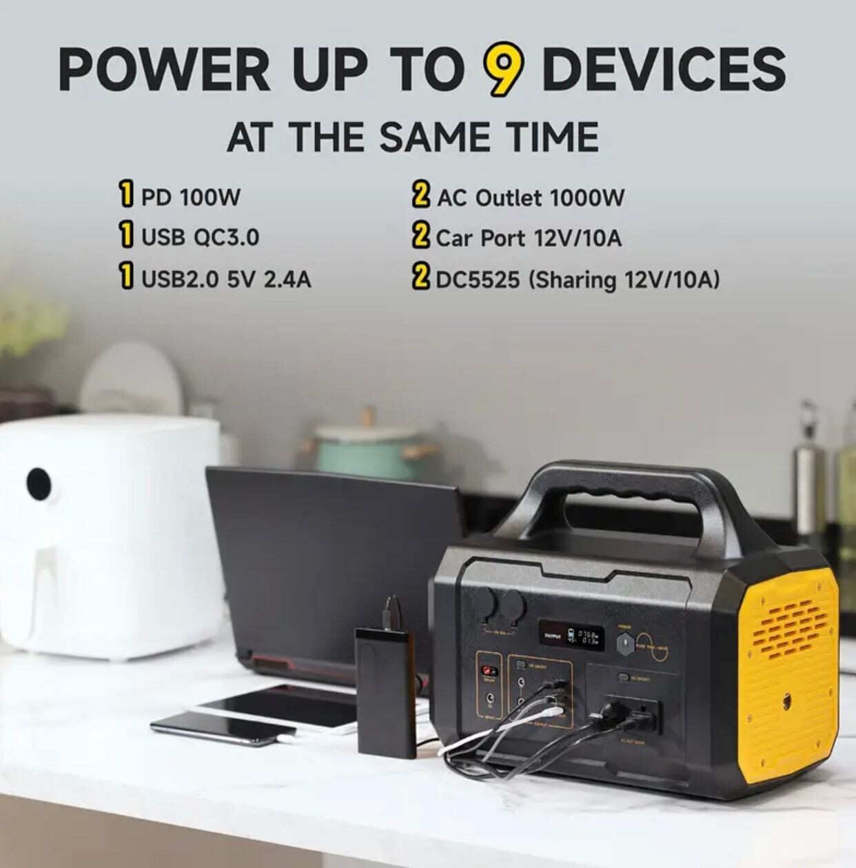 1000W Portable Power Station FlashFish-1075Wh