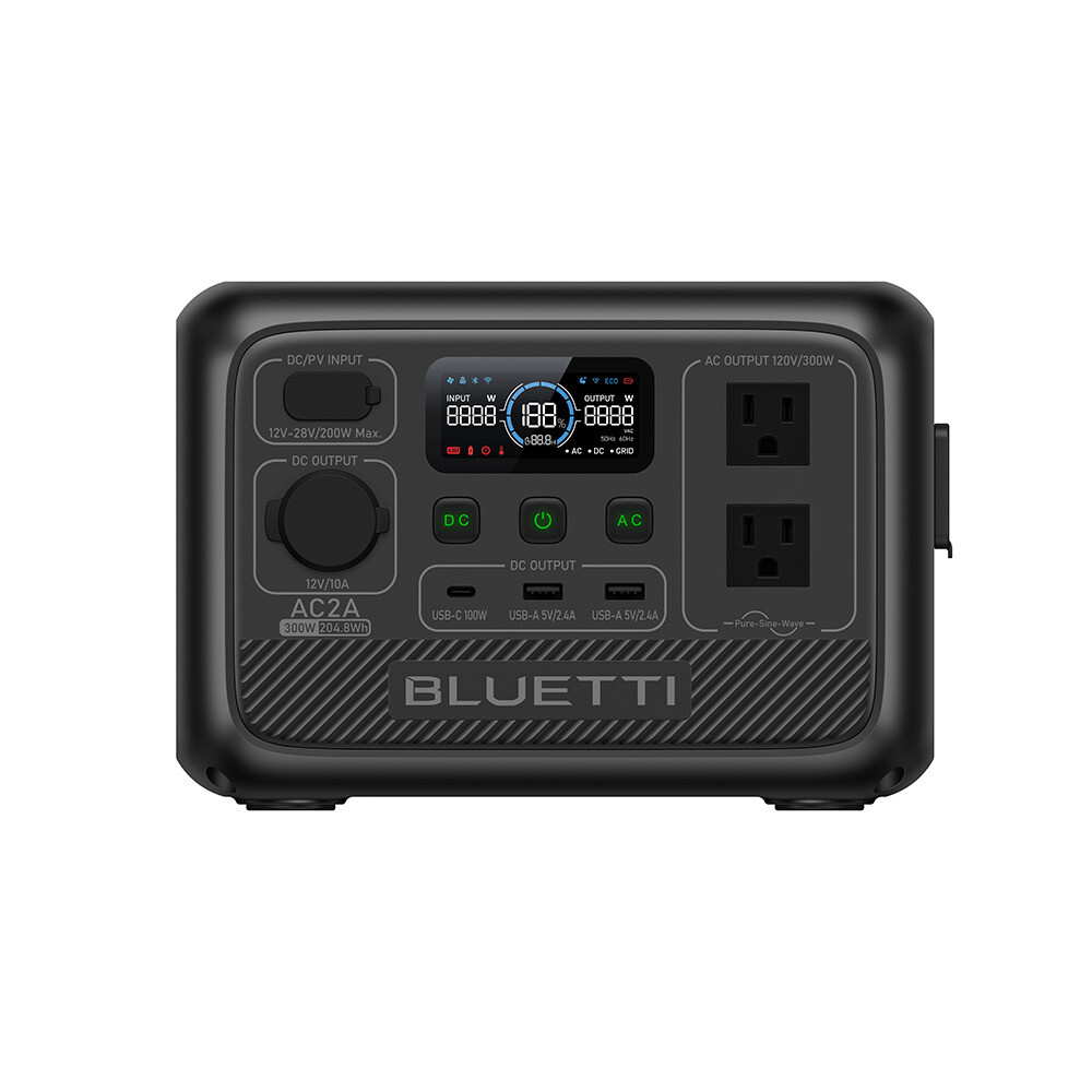 BLUETTI AC2A 300W 204Wh Portable Power Station Solar Generator For Trip Renew