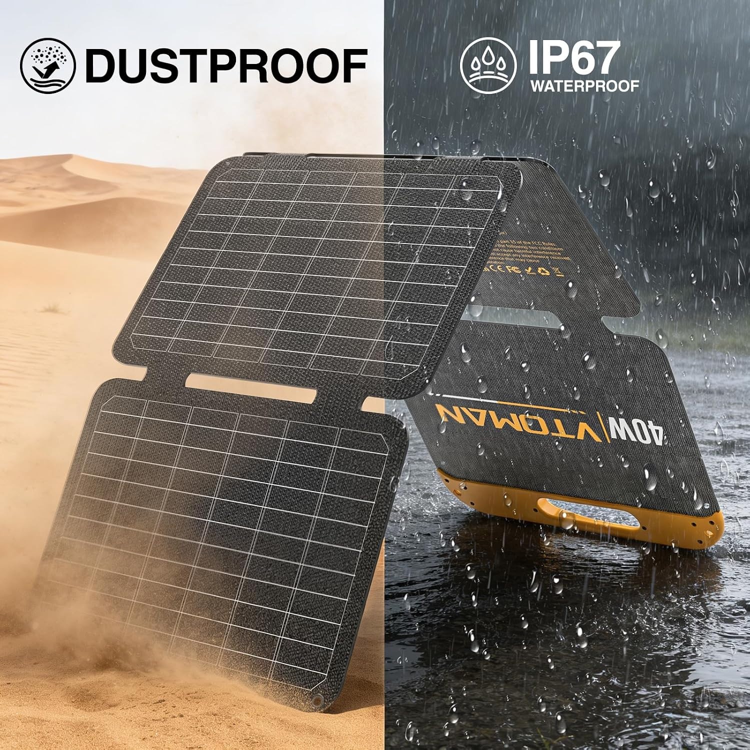 VTOMAN VS40 Portable Solar Panel 40W High Efficiency Foldable Solar – Dual Port!