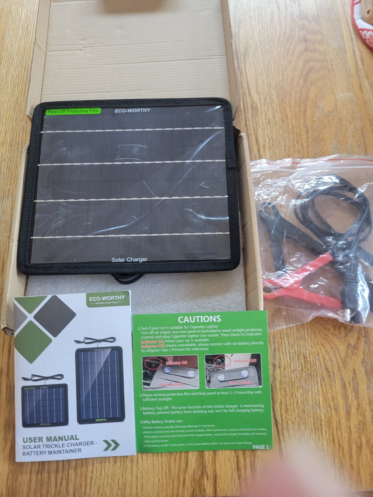 ECO-WORTHY 5W 12V Solar Panel Trickle Charger Kit Waterproof Car Boat New
