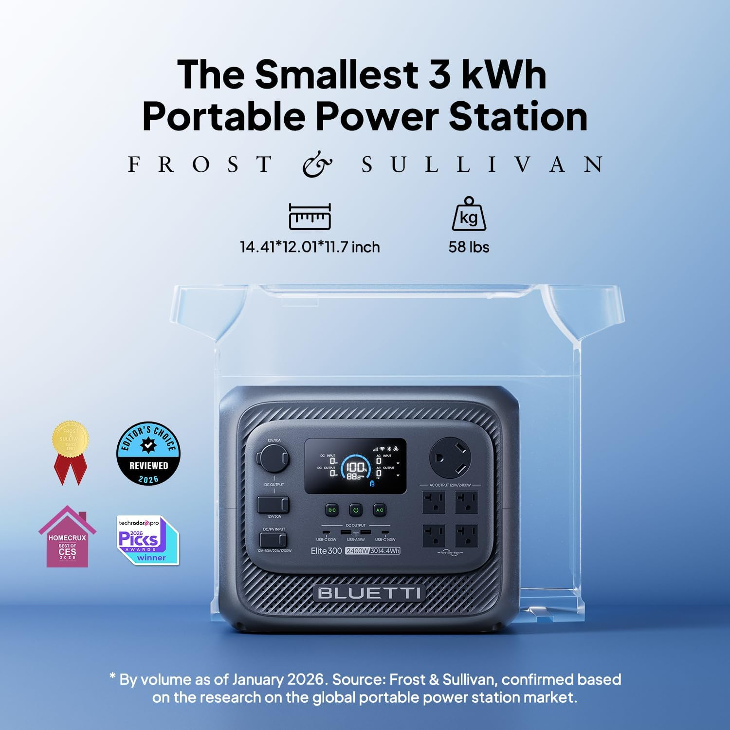 BLUETTI Elite 300 Solar Generator with 2×200W Solar Panels Included (Ship Separa