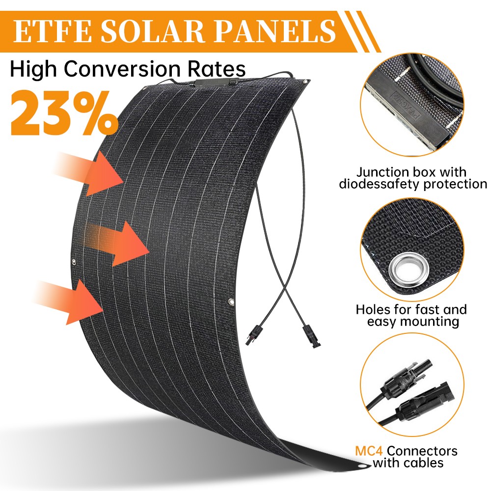 300W Watt Flexible Solar Panel 12V/18V Mono Home RV Roof Camping Off-Grid Power