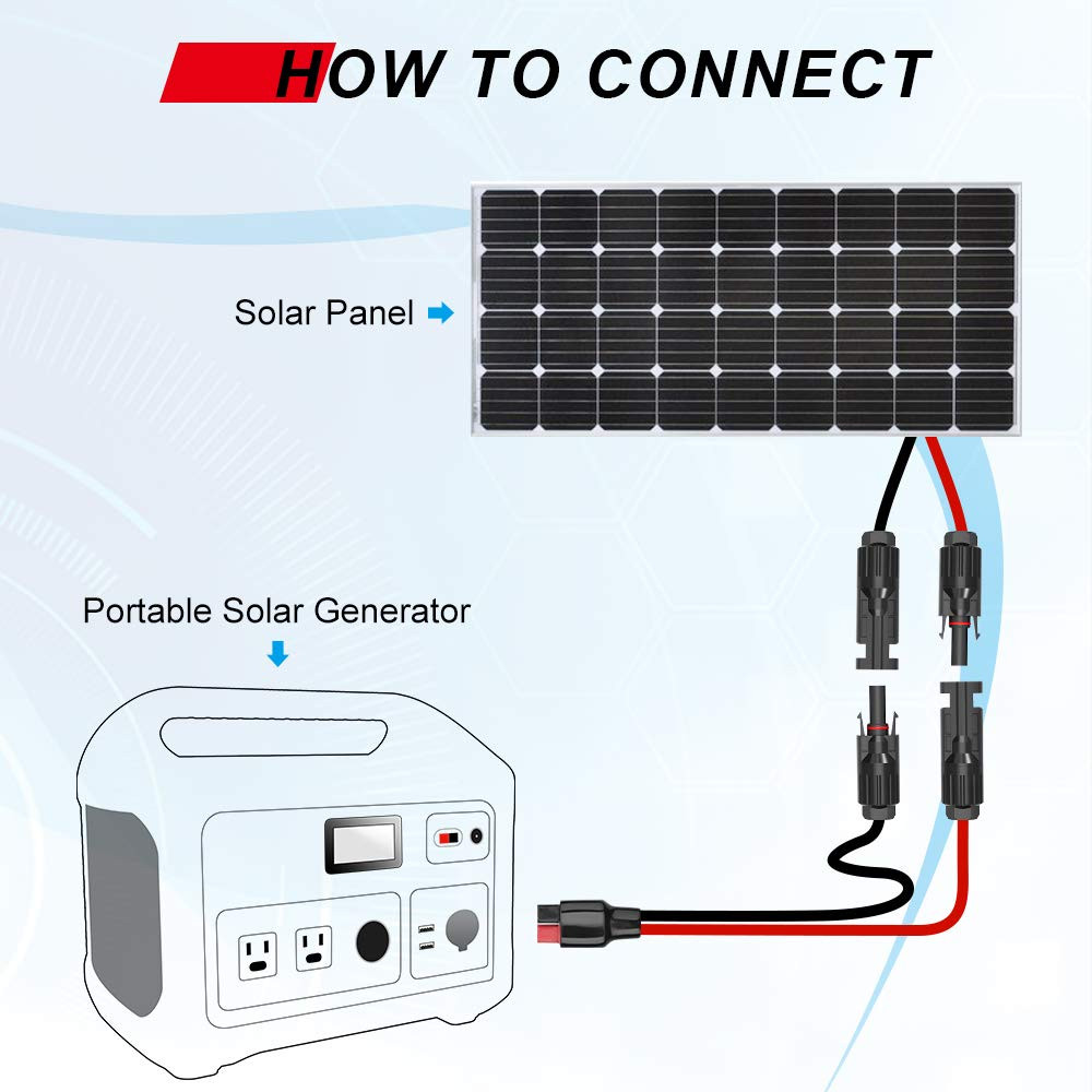 10AWG Solar Panel Cable Connector Kit, Compatible with Solar Connector