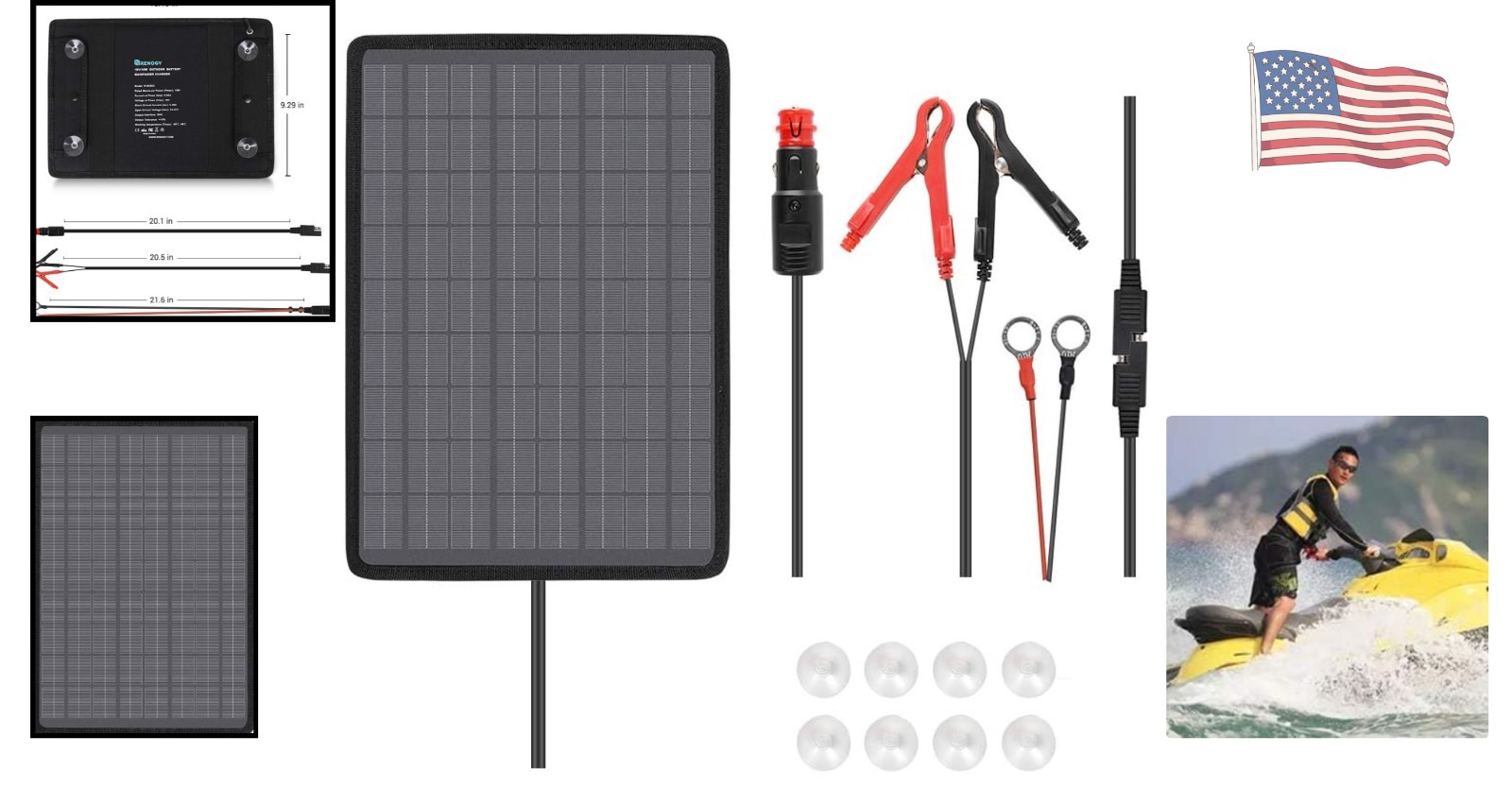 10W Solar Trickle Charger & Battery Maintainer – Portable & Weather Resistant
