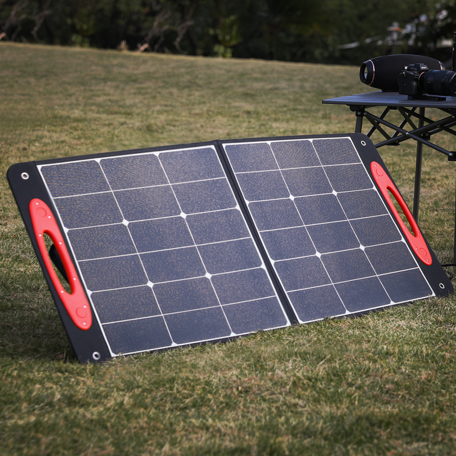 20V/100W Foldable Portable Solar Panel w/USB Charger for Phone Charging, Camping