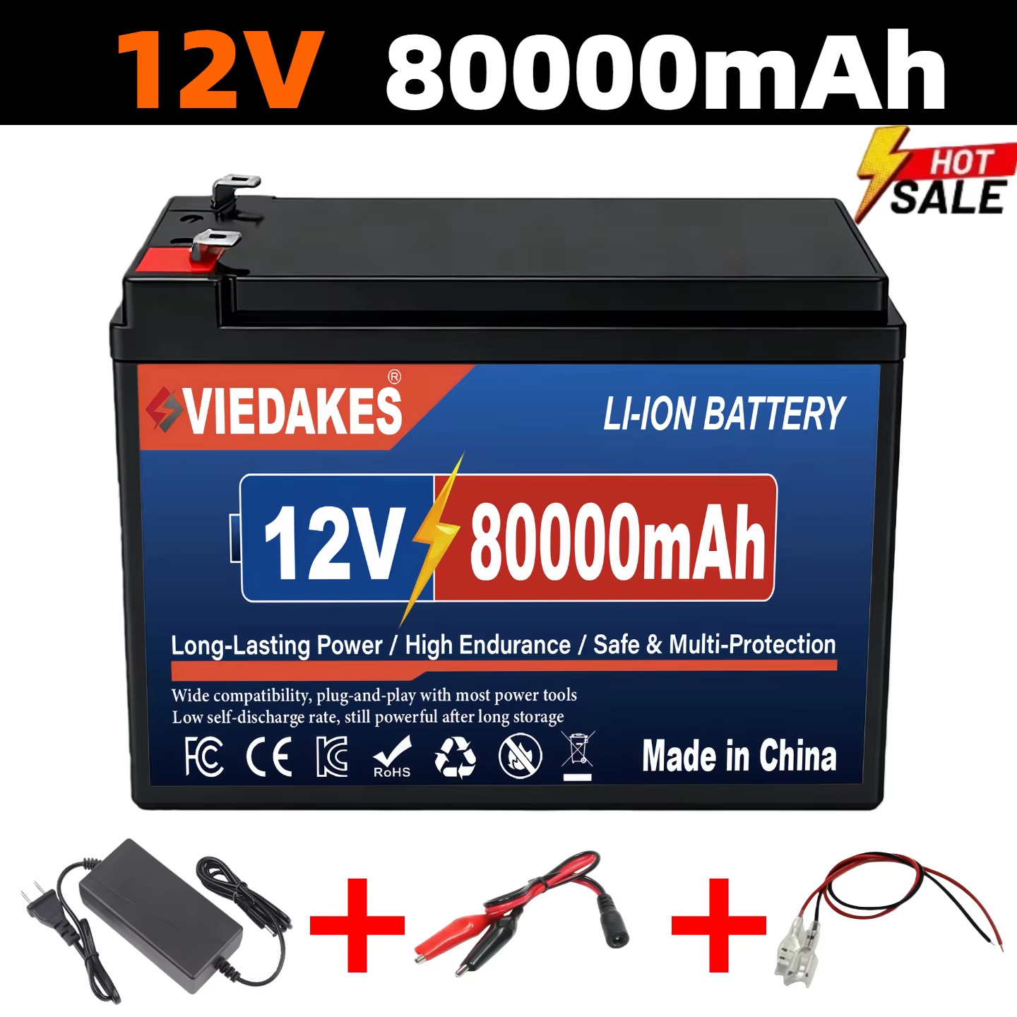 100Ah Rechargeable 12V LiFePO4 Battery – Long Lasting for sprayers Camping RV So