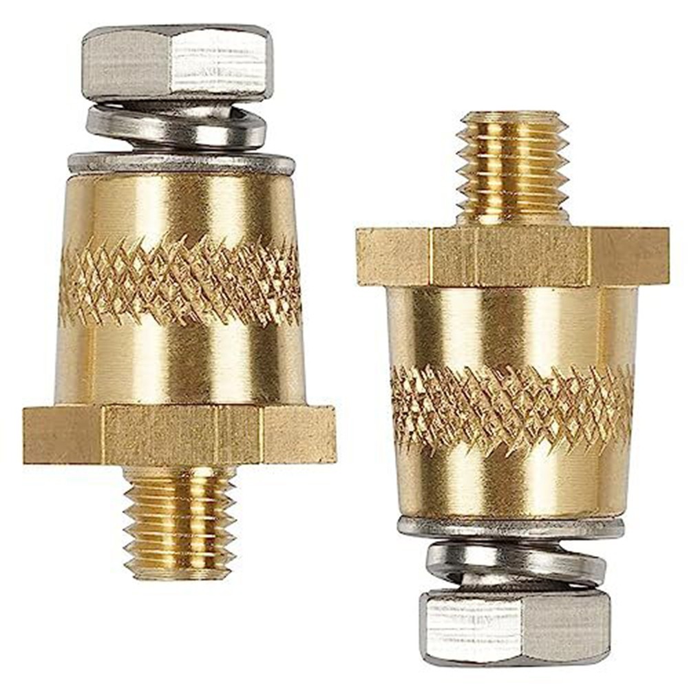 Solid Brass M8 Battery Connectors Easy Identification Positive Negative Ends