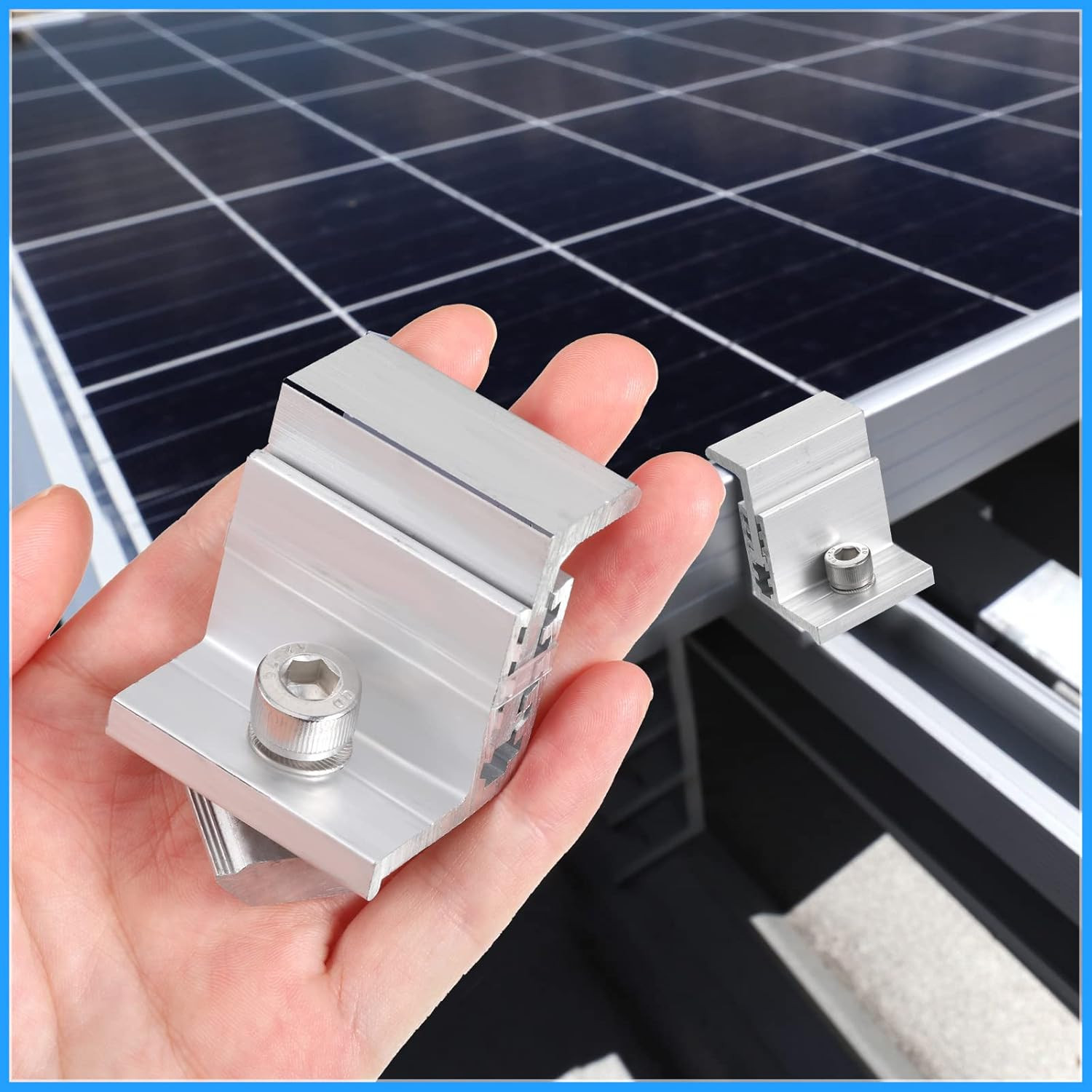 1.06 Inch Solar Panel Bracket Aluminum Solar Mid Clam with Mounting Brackets …