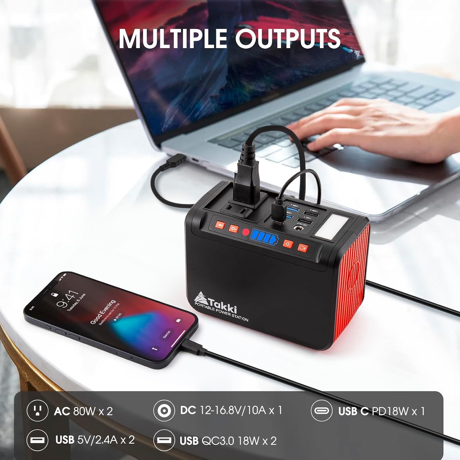 111Wh Portable Solar Generator Power Station with 21W Foldable Solar Panel, 120W
