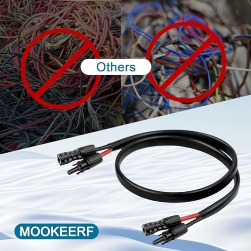 30FT 8AWG Solar Panel Extension Cable – Waterproof Connectors, Flame Retardant P