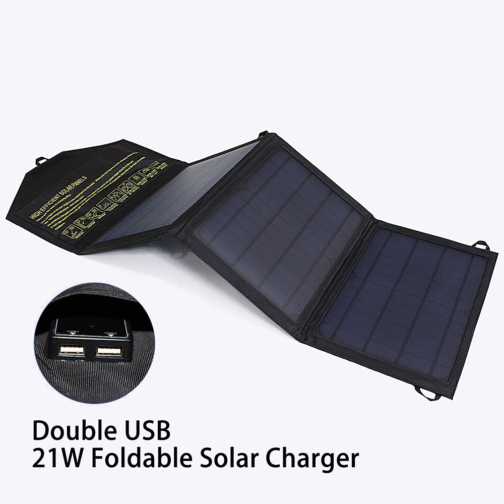 5V 18V DC 28W/ 21W Portable Foldable Solar Panel Dual USB Phone Charger