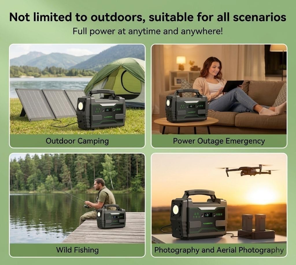 Lightweight 155Wh Solar Power Station with Fast QC3.0 USB Charging & LCD Display