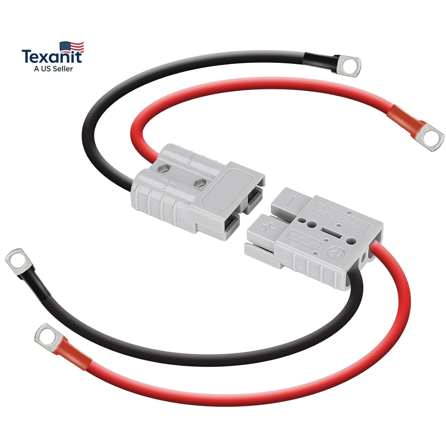 2 Pack 50A Battery Quick Connector, 7AWG 600V 0.98Ft Battery Cables with M8 Term