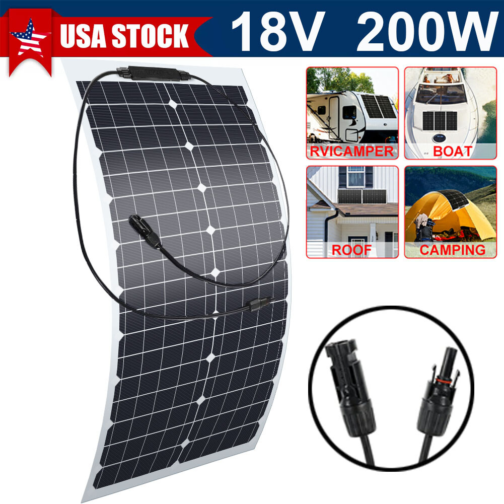 200W Solar Panel 18V Flexible Solar Panel High-Efficiency Solar Panels for RV
