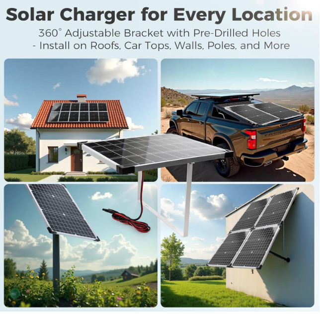 20W Kit 12V Solar Battery Trickle Charger Maintainer for RV