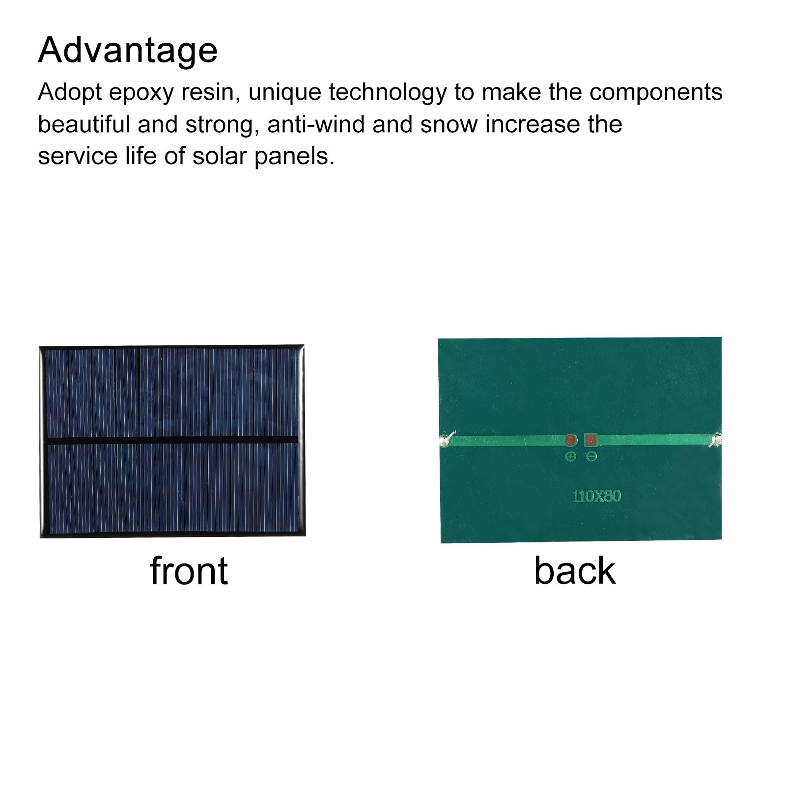Mini Solar Panel Cell 5.5V 200mA 0.8W 110mm x 80mm for DIY Project Pack of 1