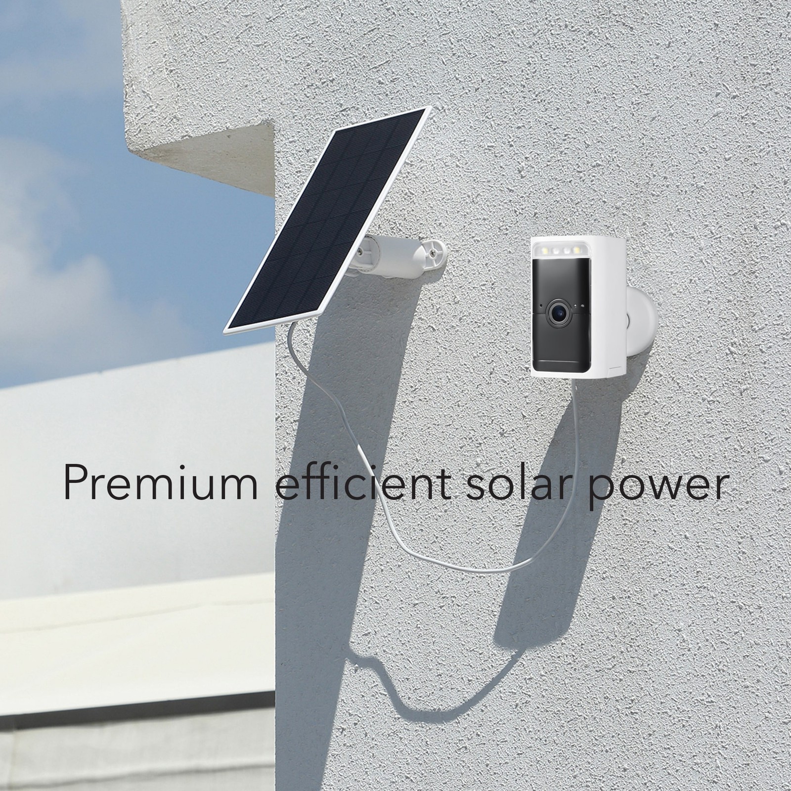 Wasserstein Solar Panel Compatible with Wyze Battery Cam Pro (White)