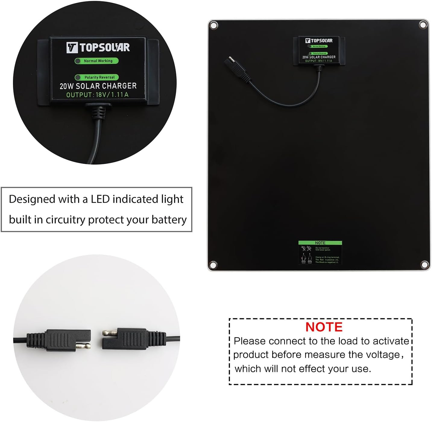 20 Watt 18 Volt Solar Trickle Charger 20 Watt 18 Volt Solar Panel Car Battery Ch