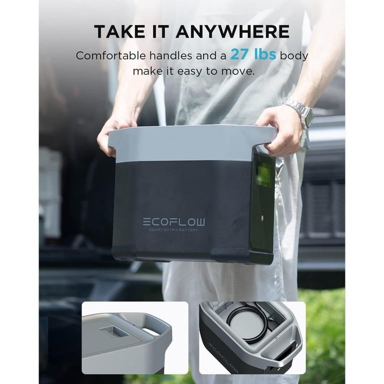 EcoFlow Delta 2 Smart Extra Battery 1024Wh LiFePO4 LFP Expansion Power Station