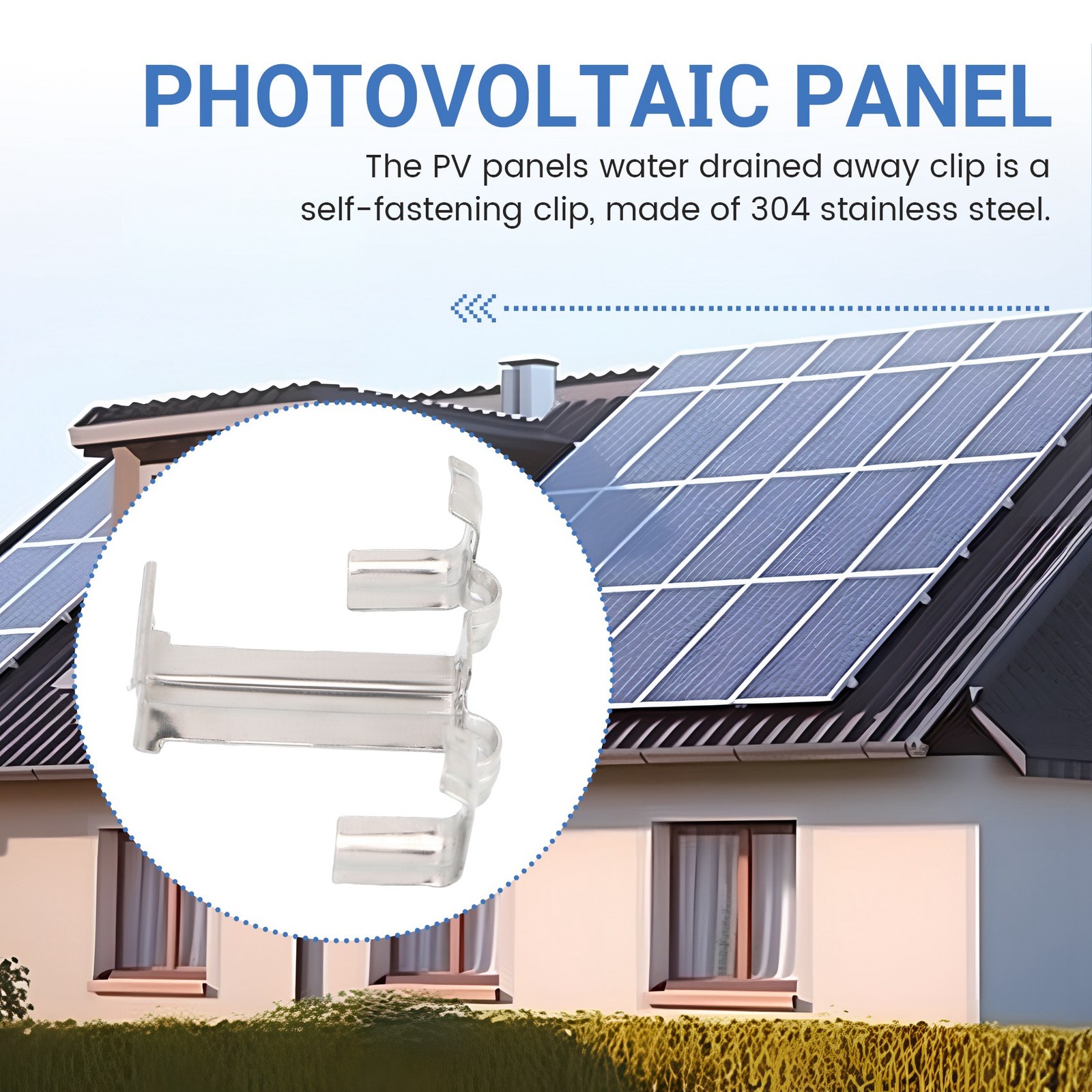 20PCS Photovoltaic Panel Drainage Buckle Plate Solar Panel Water 8077