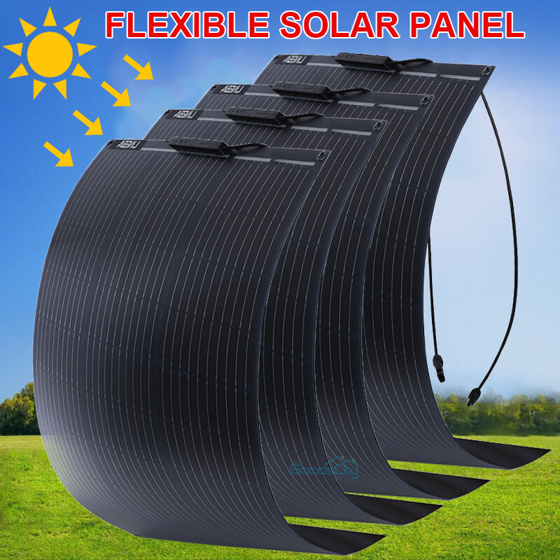 Mono Flexible Solar Panel 4 x 100 Watt 12V Power Camping Home RV Battery Charge
