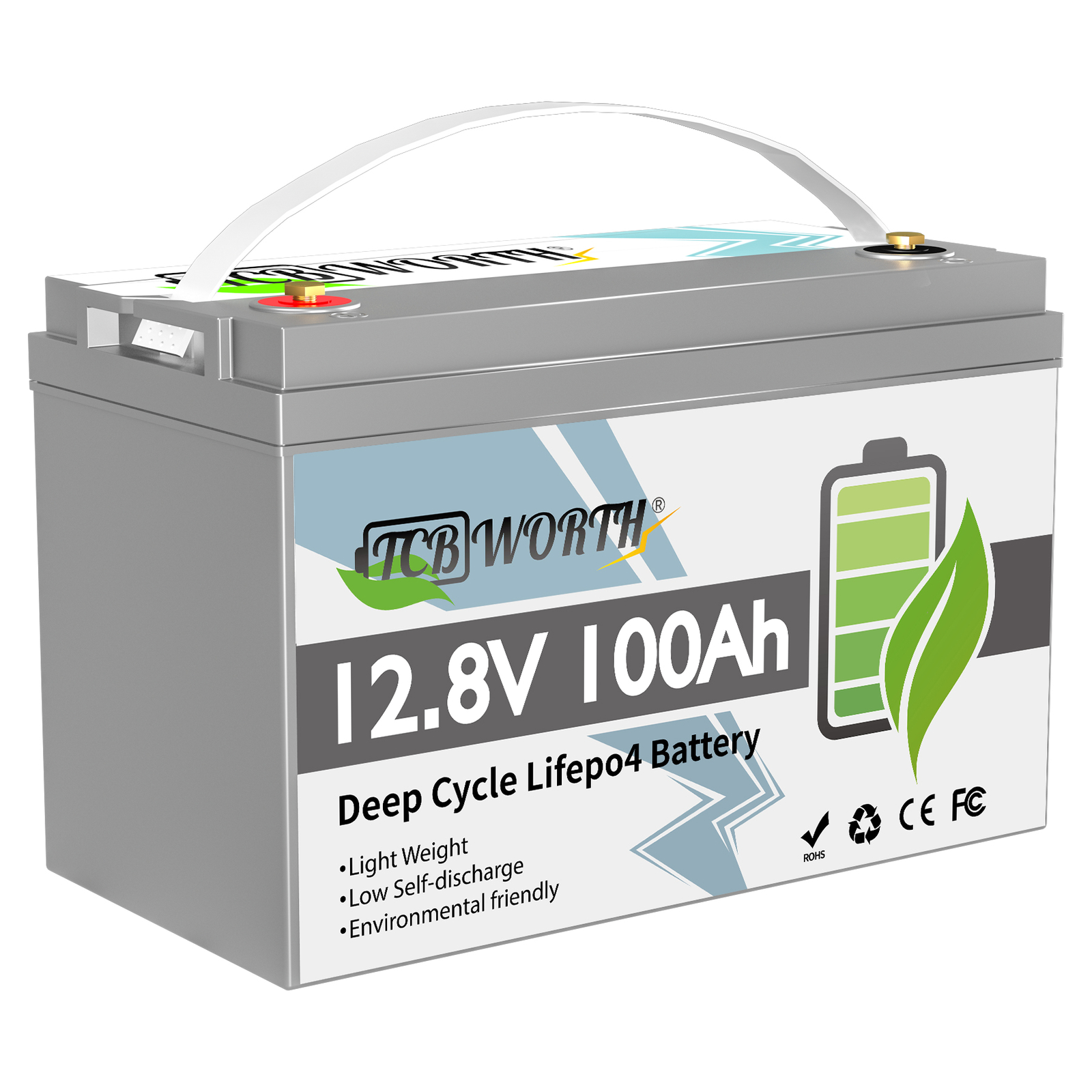 12V 100Ah LiFePO4 Deep Cycle Lithium Battery 100A BMS for Camper Van Off-grid RV