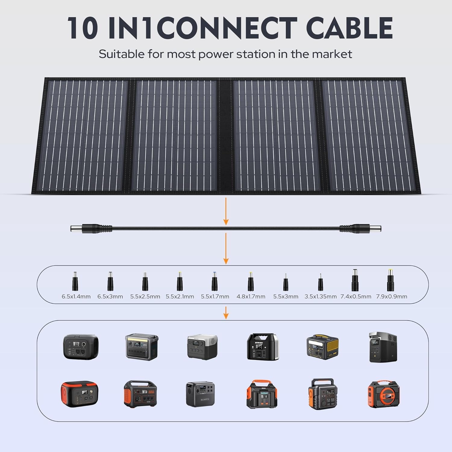 Portable 60W Solar Charger with 18V DC for Solar Generators & Travel Adventurers