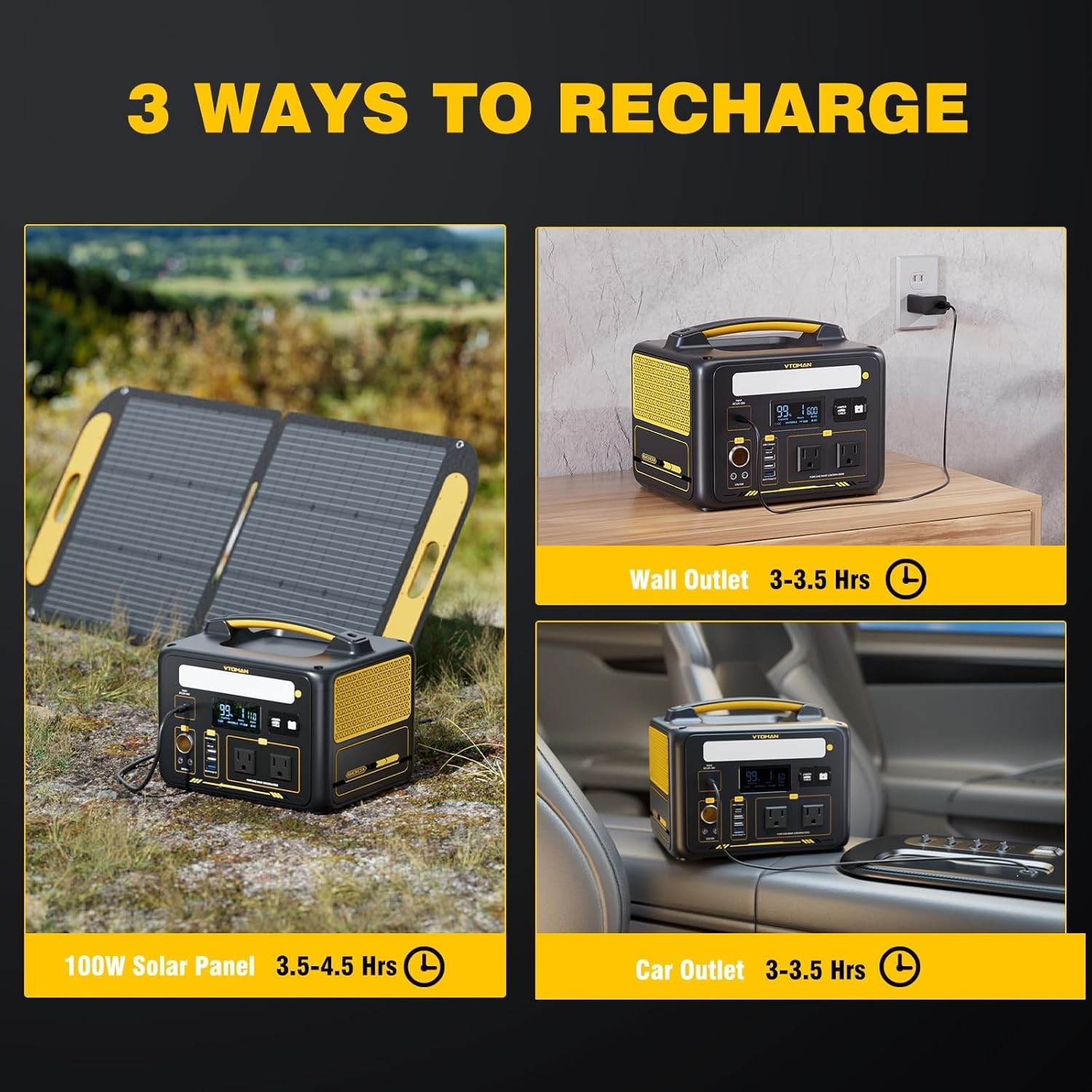 Portable Power Station 600W, 299Wh Solar Generator LiFePO4 Battery Power Stat…