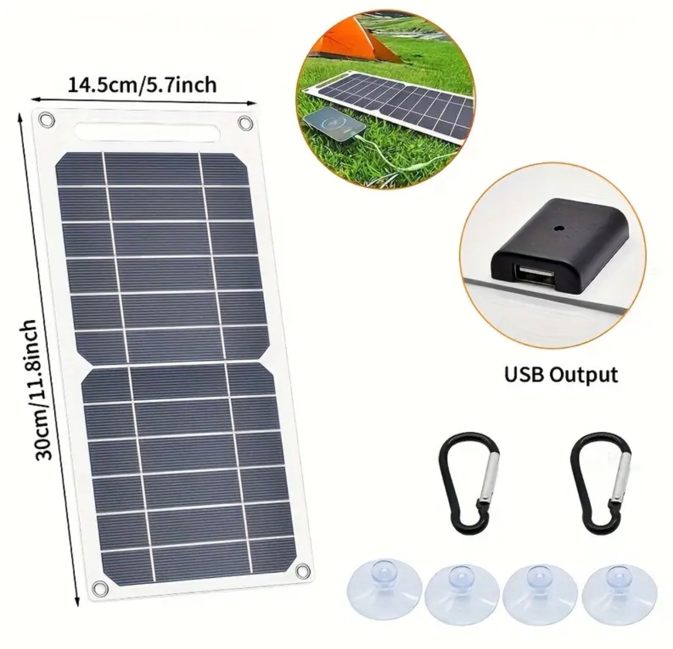 ECO-Friendly 10W Portable Travel Camp Solar Panel RV Emergency Power 2xUSB Ports