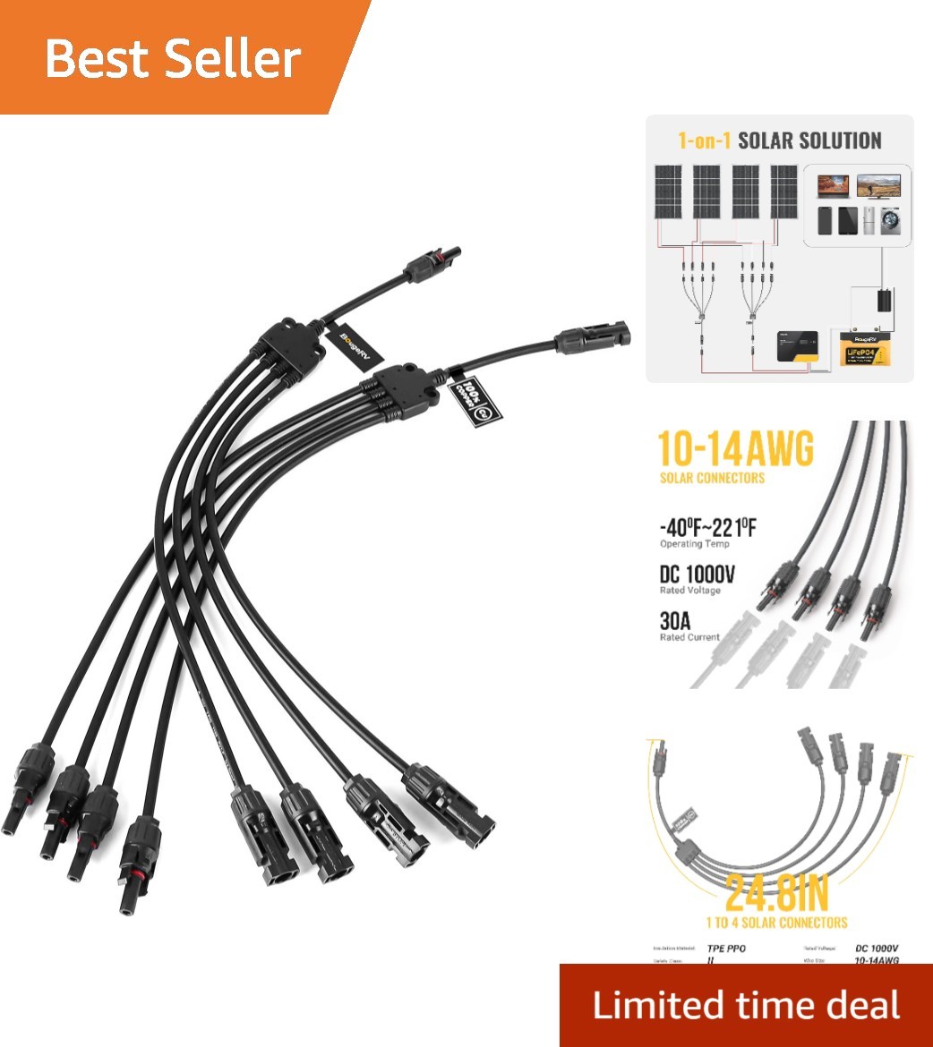 Versatile Solar Y Branch Connectors with Waterproof Seal – 30 A Capacity