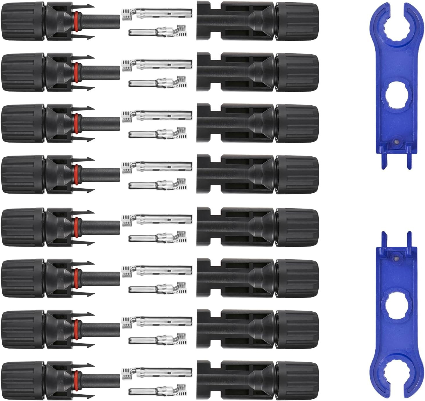 16 PCS Solar Panel Connectors, Male/Female IP67 Waterproof 1000V 30A Solar Cable